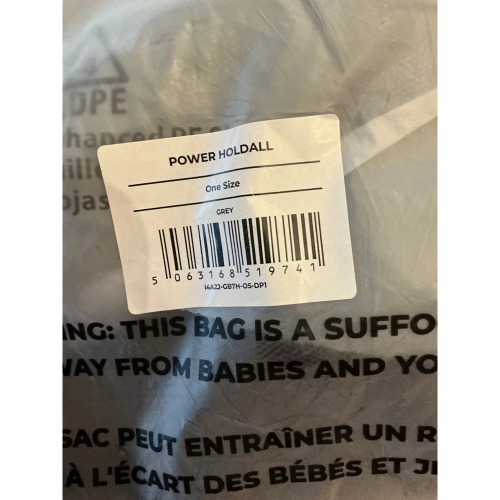Gymshark Power Holdall Grey One Size New With Tags